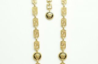 RARE Authentic Versace Vintage Necklace Gold 2 Chainz Tupac Medusa Medallion ' 92 3