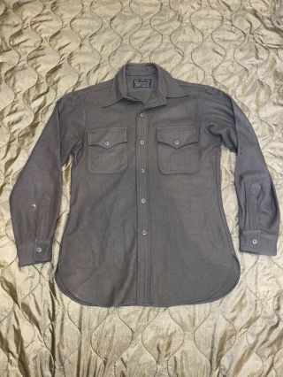 Post Ww2 - Korean War Us Navy Wool Flight Shirt Medium,  C.  P.  O.  Flight Shirt Usn