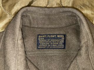 Post WW2 - Korean War US Navy Wool Flight Shirt Medium,  C.  P.  O.  Flight Shirt USN 2