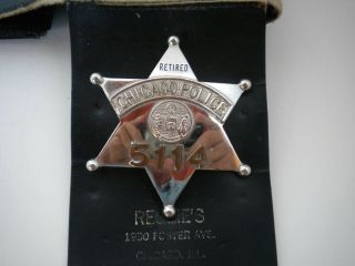 Vintage The C.  H.  Hanson Co Chicago Police Retired Badge 5114