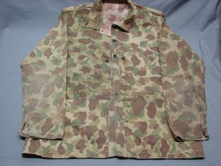 U.  S.  Marine Corps Ww2 Issue M1943 Camo Hbt Shirt / Jacket