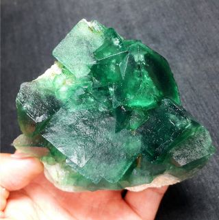 Rare 409.  6 G Natural Transparent Green Fluorite & Mineral Specimen/china A42