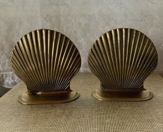 Vintage Brass Sea Shell Shape Bookends By Price Products