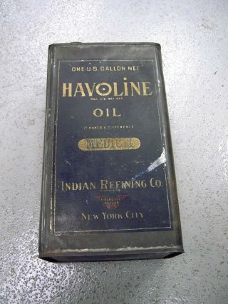 Vintage Havoline - Indian Refining Company One - Gallon Oil Can