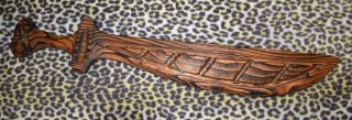Vtg Witco Tiki Room Decor Wood 3 Ft Sword Dagger Knife Mid Century Modern Hawaii