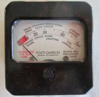 Vintage 1935 Ge General Electric Light Meter Bakelite Case Box