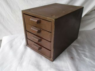 Us Vintage Wards Master Quality Small Shelf Top Metal Storage Cabinet 4 Drawer