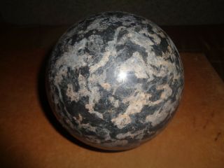Rare,  Huge 6 " Diameter 15 Pound Polished Natural Stone Sphere Or Globe