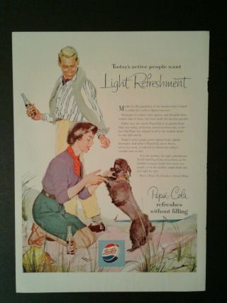 1954 Pepsi - Cola Bottle Cap Soda - Pop Black Poodle Dog Beach Color Trade Promo Ad