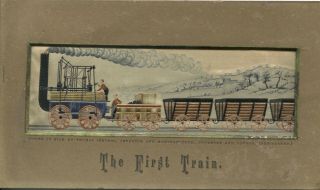 1880 Stevengraph Silk Woven Picture " The First Train " Stephenson 