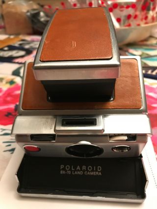 Vintage Tan & Chrome Polaroid Land Camera Sx - 70 Land Camera Brown