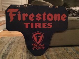 Firestone Tires Double Sided Porcelain Sign