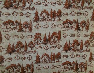 4 Vtg 1960s Drapery Panels 43 " X 77 " Country Cottage Rustic Cabin Brown & Beige
