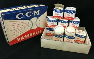 C.  C.  M Vintage Nos Special Order No Writing Autograph Baseballs In Boxes Ball