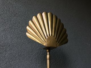Shell Brass Floor Lamp Modernist Mid Century Modern Vintage Eames Barbi Era