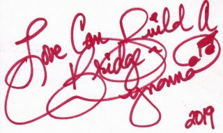 Wynonna Judd " Love Can Build A Bridge " Autograph Signed 3x5 Index Card