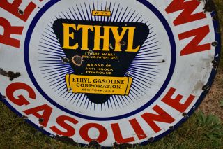Vintage Porcelain RED CROWN ETHYL Sign Gas Oil Gasoline Sign DSP 3