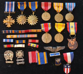 Ww2 Us Army 14th Air Force Dfc Medal Grouping & More,  Airman 