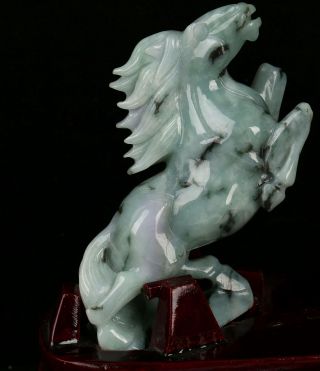 Cert ' d 2 Color Natural Grade A Jade Statue Sculpture couple horse 马 r071382 2