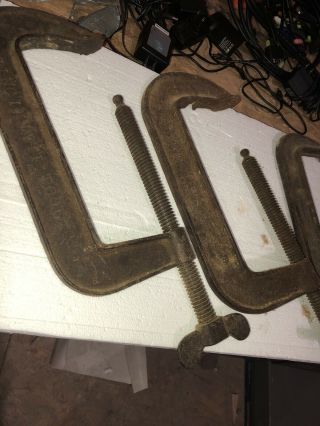 2 Vintage Cincinnati Tool Co.  C Clamps - Missing Piece Of Clamp