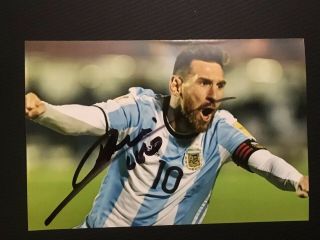 Lionel Messi Hand Signed Autograph Photo Offers Welcome