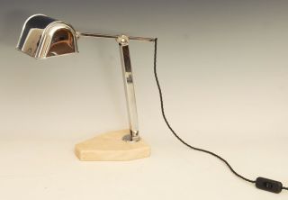 Vintage French Angle Desk Lamp with Marble Base,  Art Deco 2