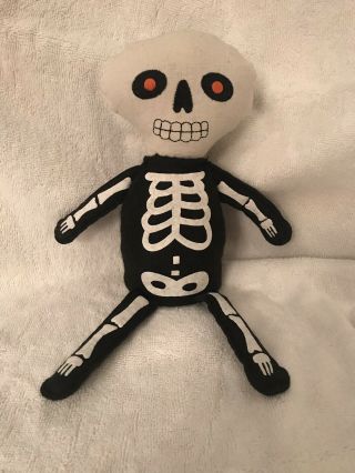 Day Of The Dead Sugar Skull - Dia De Los Muertos Felt Rag Doll Shelf Sitter