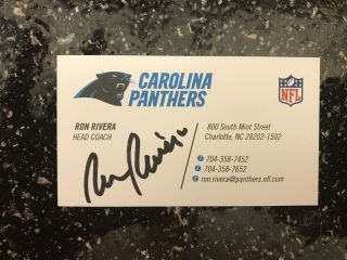 Ron Rivera Signed Autographed Business Card Nfl Carolina Panthers Head Coach