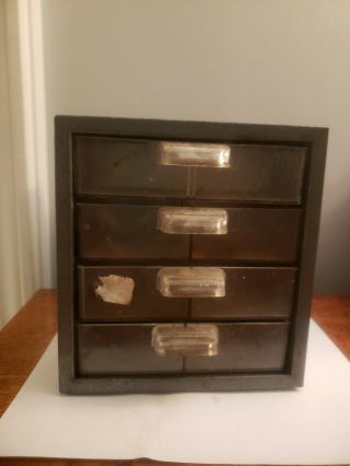 Vintage Craftsman Quality 4 Drawer Metal Tool Box Parts Organizer