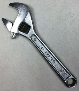 Vintage 4 " Proto Tools 704 Adjustable Crescent Wrench " Q81 " Stamp Usa Made Tool