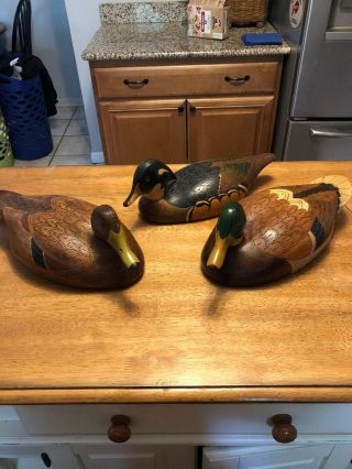Wooden Ducks Mallard Decoy Sign By The Artist Made In The 70s Wood