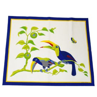 Authentic Hermes Logos Kitchen Table Mat Placemat 100 Cotton Blue 03ek478
