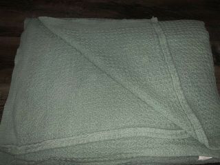 Fieldcrest Cannon Vtg Cotton Blanket Sage Green Color 100 " X 108 " King
