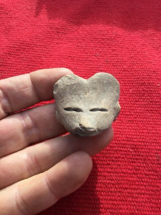 Indian Artifacts / Pre Columbian Clay Figure Head / Authentic Arrowheads