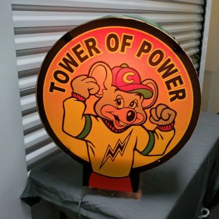 Vtg 90s Chuck E Cheese Tower Of Power Arcade Topper Light Rare