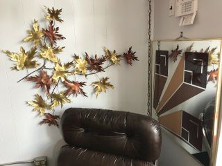 Vintage Curtis Jere Maple Leaf Branch Wall Art/hanging/scuplture Mcm Brutalist
