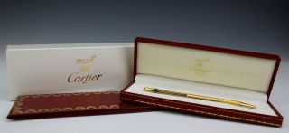 Vintage Must De Cartier Bille Gold Plated Trinity Ball Point Writing Pen Nr Sms