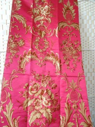 A Stunning Long Length Of Late 19th Century French Silk Fabric