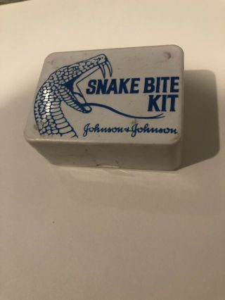 Vintage Johnson & Johnson Venomous Snake Bite Treatment First Aid Kit Rare
