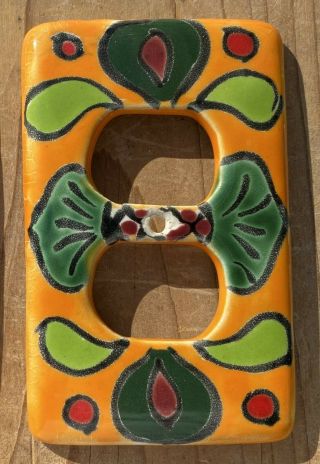 Talavera Pottery Light Switch Cover Wall Plate Double Outlet 3 X 5 Multi Color