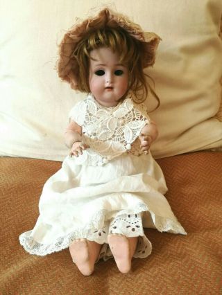 15 " Antique Simon Halbig K & R Bisque Head Dressed Doll Jointed Composition Body