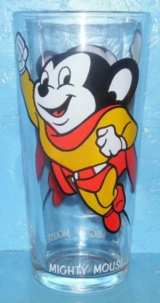 Pepsi Mighty Mouse Glass 1977 Terrytoons