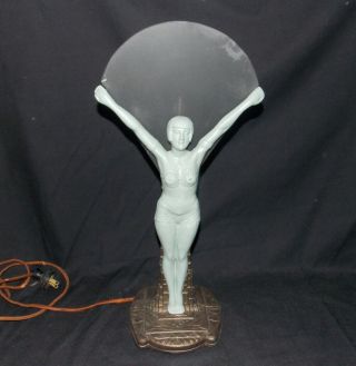 Vintage Art Deco Nude Lady Silhouette Lamp
