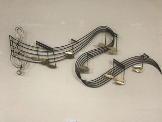 Mid 20th Century Modern Signed C.  Jere Musical Notes Wall Sculpture