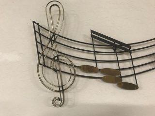 Mid 20th Century Modern Signed C.  Jere Musical Notes Wall Sculpture 2