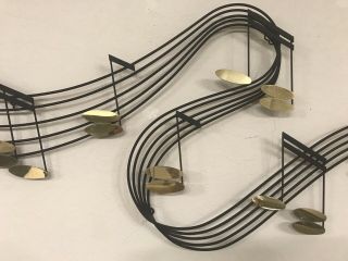 Mid 20th Century Modern Signed C.  Jere Musical Notes Wall Sculpture 3