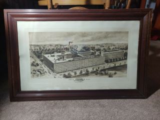 1915 Era Queen Quality Shoes Factory Lithograph Sign Boston Mass.