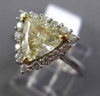 Large 1.  83ct White & Fancy Yellow Diamond 14kt Two Tone Gold 3d Engagement Ring