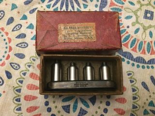 Vintage Starrett No.  494b Toolmakers Locating Buttons & Origin Box Machinist Usa