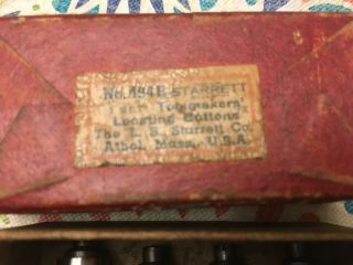 Vintage Starrett No.  494B Toolmakers Locating Buttons & Origin Box Machinist USA 2